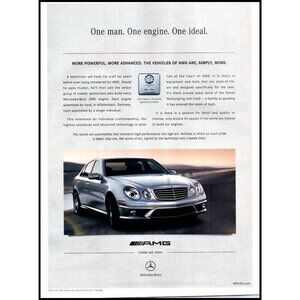 2007 Mercedes E63 AMG Luxury Sports Sedan Vintage Print Ad German Wall Art Photo